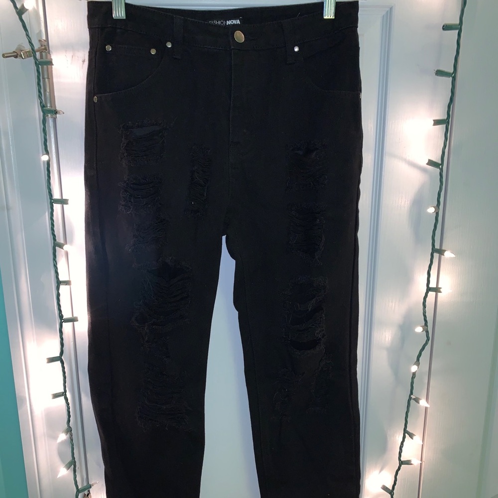 Black ripped jeans